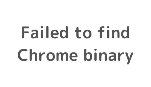 「Failed to find Chrome binary」への対処